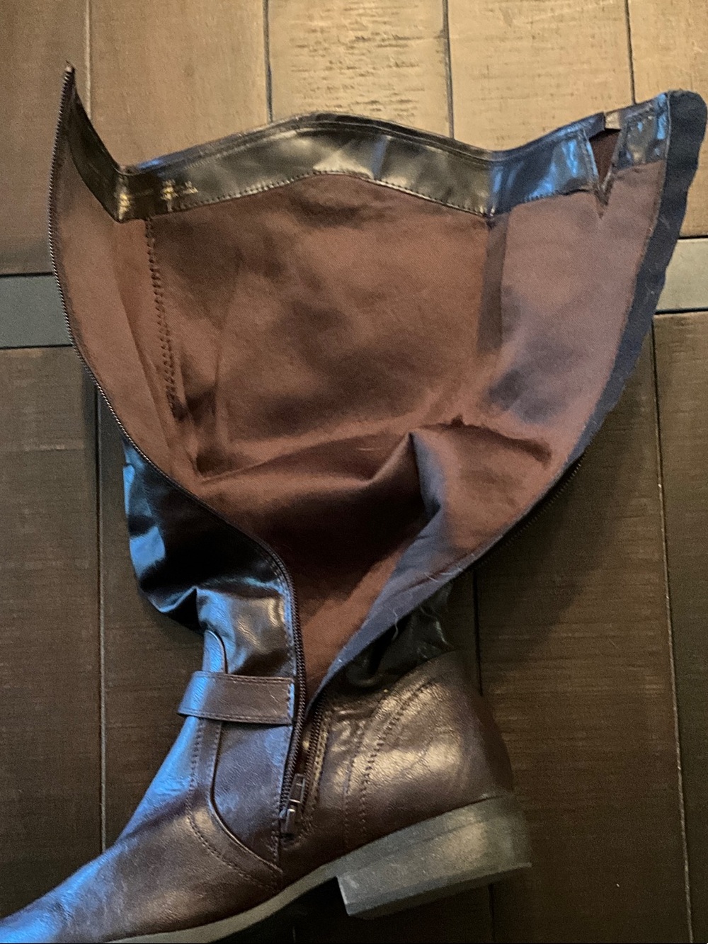 Route 66 Women's Dark Brown Slouch Mid-Calf Buckle Boots - Picture 5 of 10